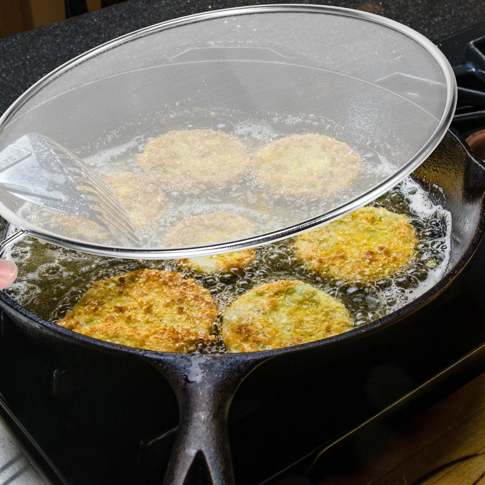 3/4Pcs Cooking Frying Stainless Steel Anti Splatter Guard Oil Net Grease Splatter Screen Pan Mesh Guard Screen Splash Cover Set