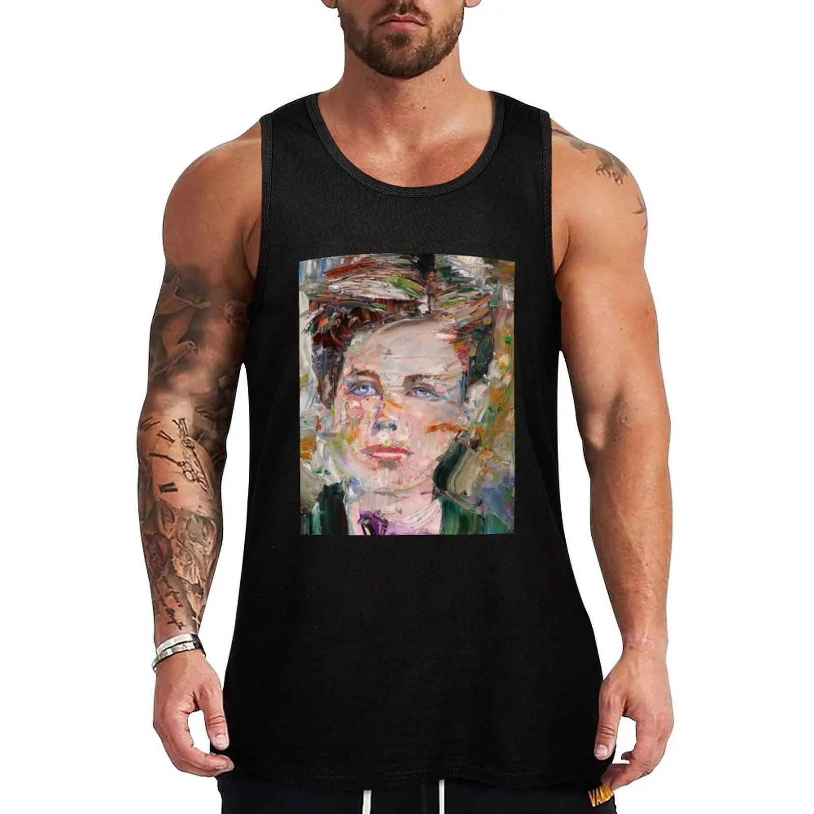 ARTHUR RIMBAUD - oil portrait Tank Top men gym clothing basketball