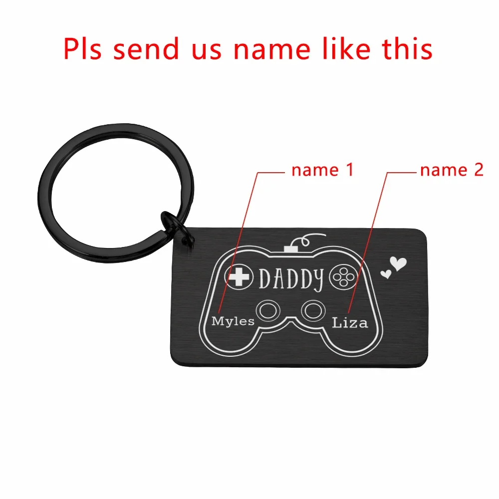 Daddy Keychain Personalized Customized Products Name Engraved Keychains Happy Father's Day Gift From Daughter Son to Dad Hero