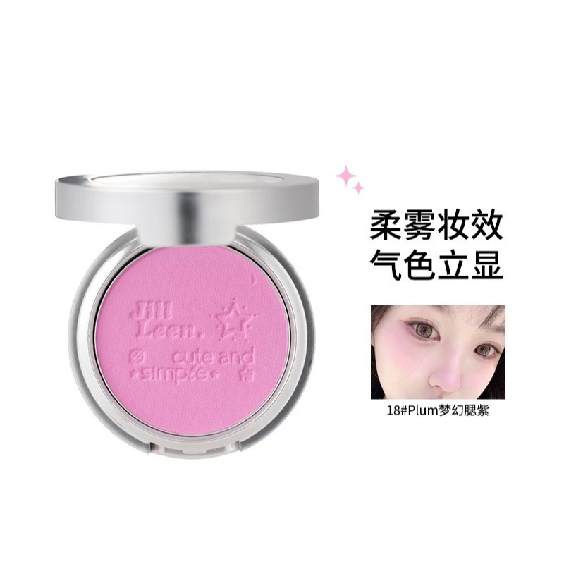 JILL LEEN Single Blush Korean Style Expanding Color Blusher, Multi‑use Face Contour Highlighter Powder for Daily Makeup