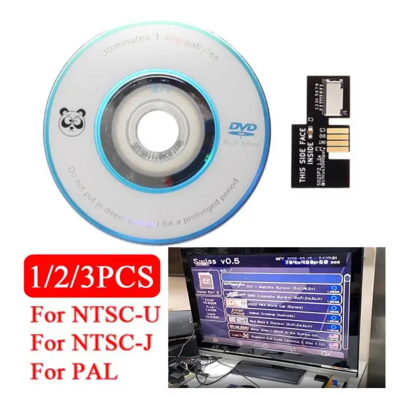 

1-3Set SD2SP2 Adapter TF Card Reader Replacement+Swiss Boot Disc Mini DVD for Nintendo Gamecube NTSC-U/NTSC-J/PAL Game Accessory