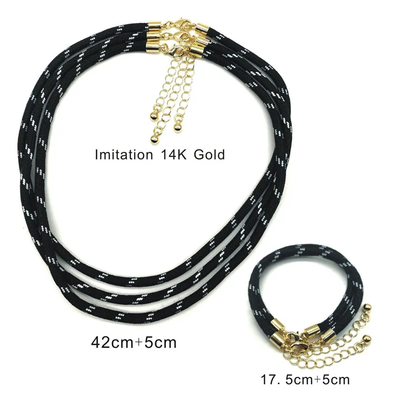 2 Set/bags 5mm Fashion Dopamine Gold Color Cord Necklace Bracelett Clasp Adjustble Braided Multcolour Rope DIY Jewelry Making