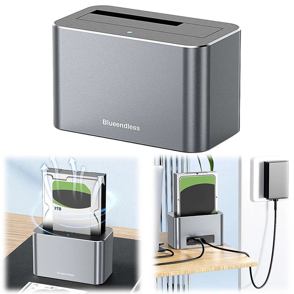 قاعدة توصيل القرص الصلب 5 جيجابت في الثانية USB3.0 إلى محطة إرساء القرص الصلب الخارجي SATA/SAS 20 تيرابايت لـ 2.5/3.5 بوصة SATA/SAS HDD SSD