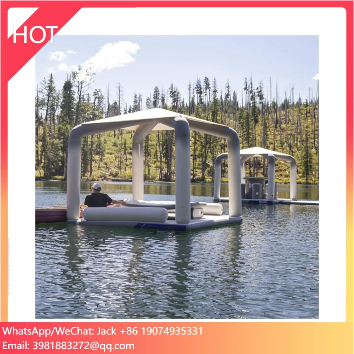 Quality Inflatable Water Platform Floating Island With Lounger