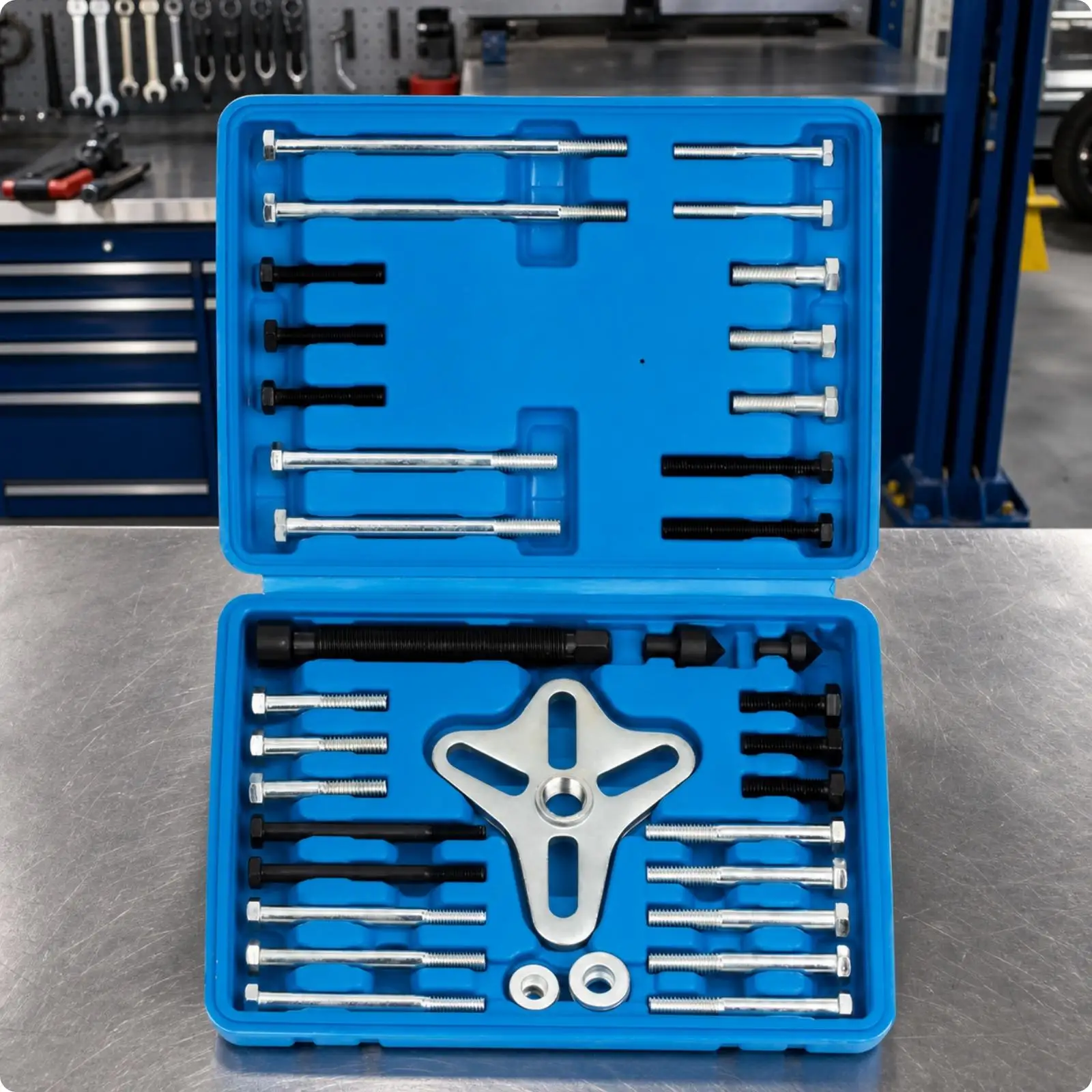 46 Pieces Carbon Steel Steering Wheel Puller Kit Heavy-Duty Steering Wheel