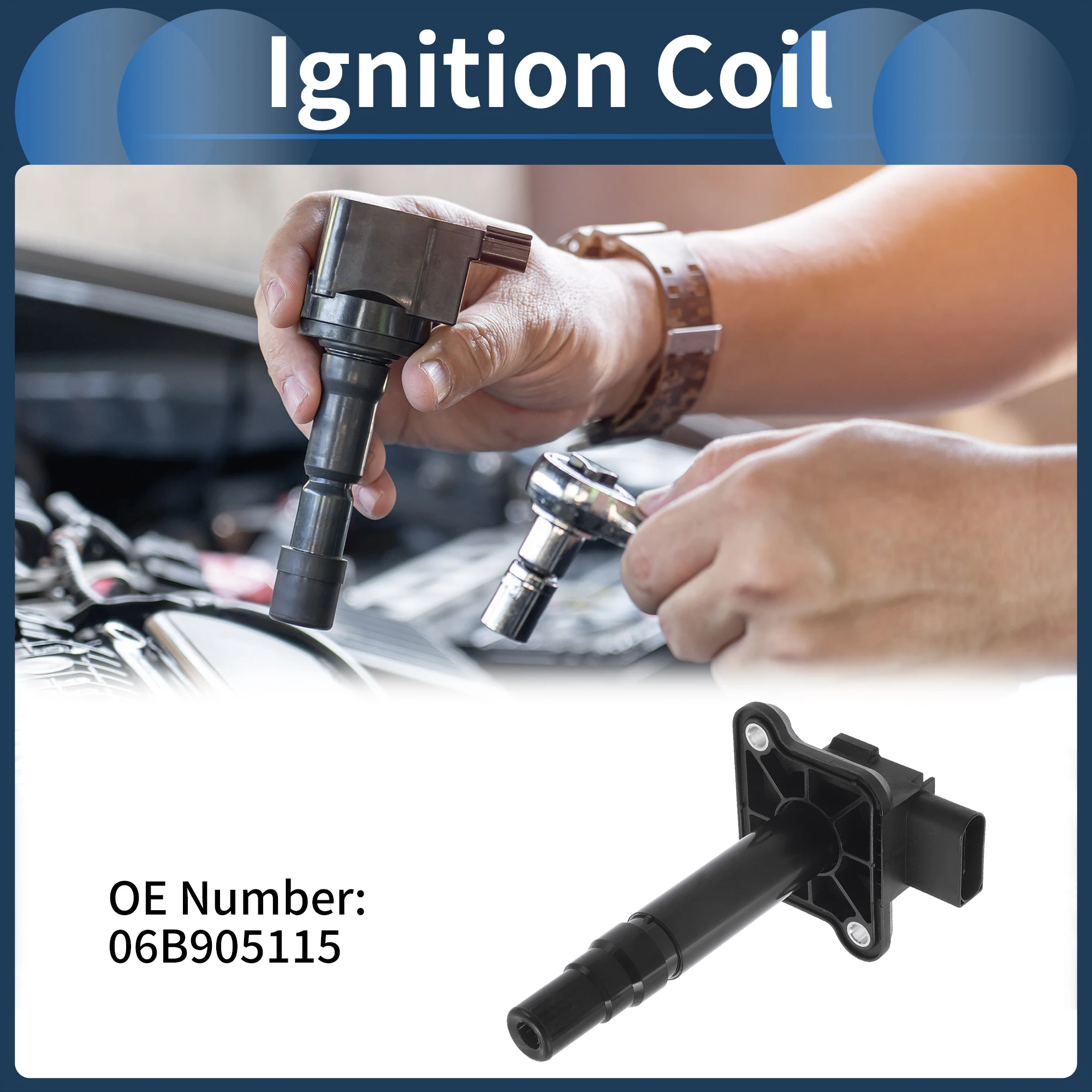 UXCELL Ignition Coil Ignition Coil Pack No.06B905115 for Audi A3 1999-2004 2