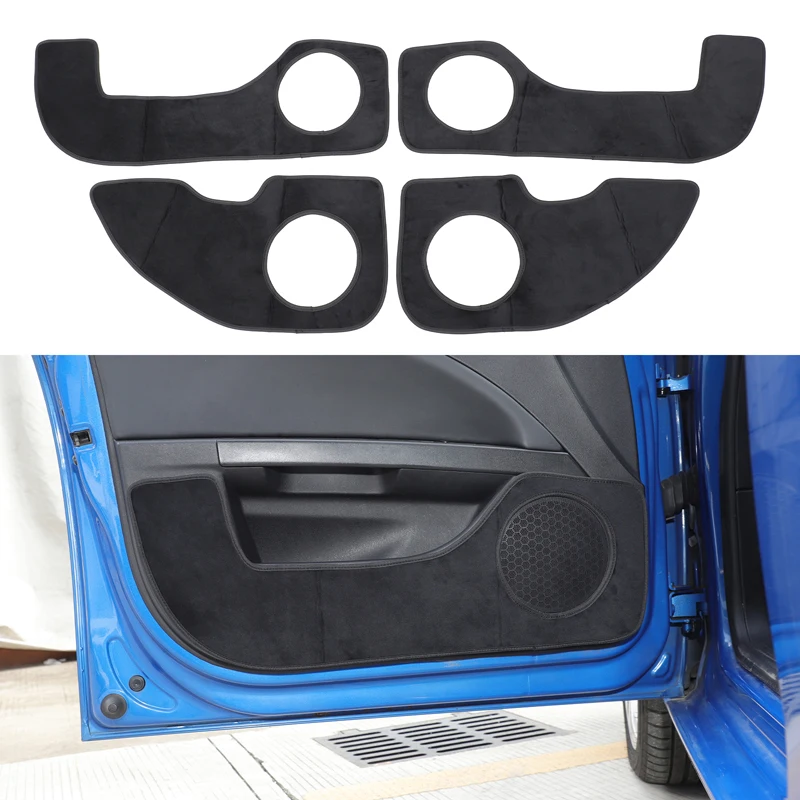 

4Pcs Velvet Black For Seat leon 2008-2012 car door anti-dirty pad decorative sticker car interior protection accessories