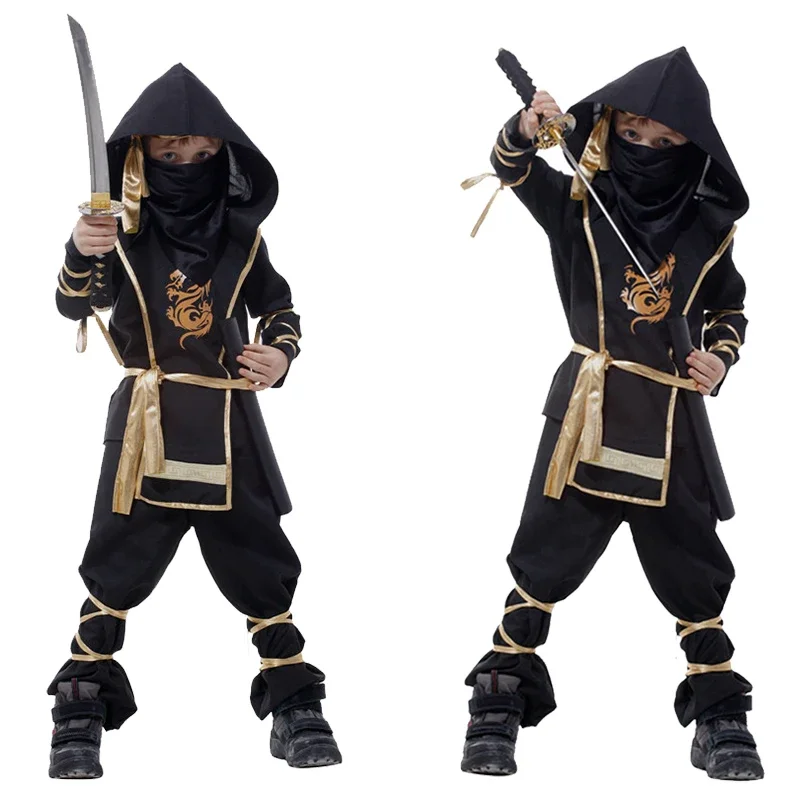 

Kids Costume Black Ninja Cosplay Boys Girls Birthday Party Fancy Dress Adult Carnival Suit Clothing No Weapon