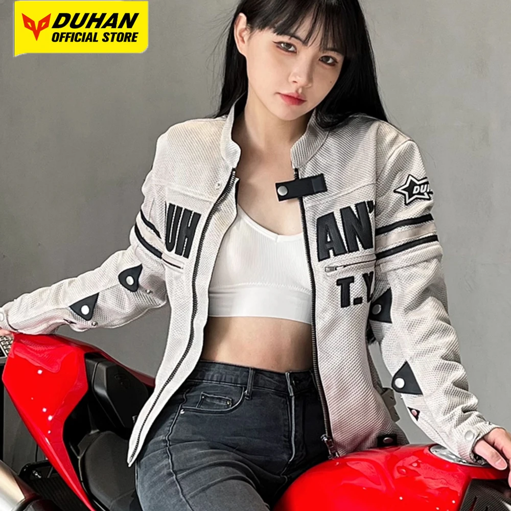 

DUHAN Motorcycle Jacket Women Breathable Mesh Motorbike Riding Jacket Anti Fall Wear-resistant Motocross Jacket