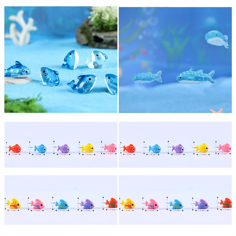 Small Kawaii Ocean Fish Goldfish Figurine Resin Craft Micro Landscape Home Decor Miniature Fairy Garden Ornament DIY Accessories