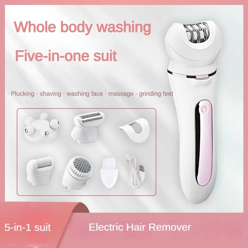 

Ladies Epilator Multifunctional Shaver Electric Leg Hair Armpit Hair Grinder Massager USB Rechargeable Whole Body Washed