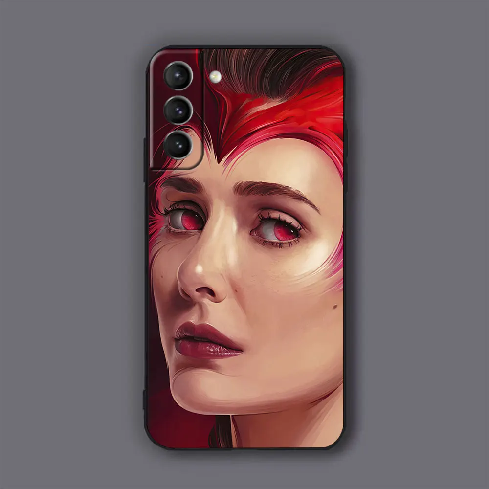 Marvel Wanda Scarlet Witch Avengers Phone Case For Samsung Galaxy S24 S23 S22 S21 S20 Ulus Fe S10 S9 S8 Plus 5G Black Soft Cover