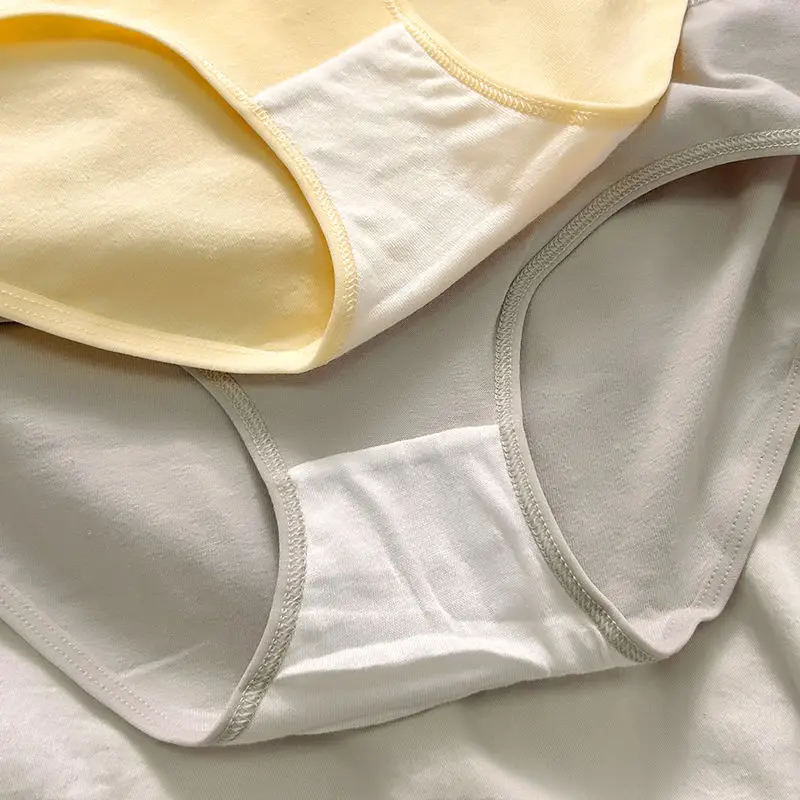 6PCS Teens Girls Cotton Antibacterial Panties Kid Thin Soft Breathable Briefs 9+y Young Child Underwears Solid Baby Cute Knicker