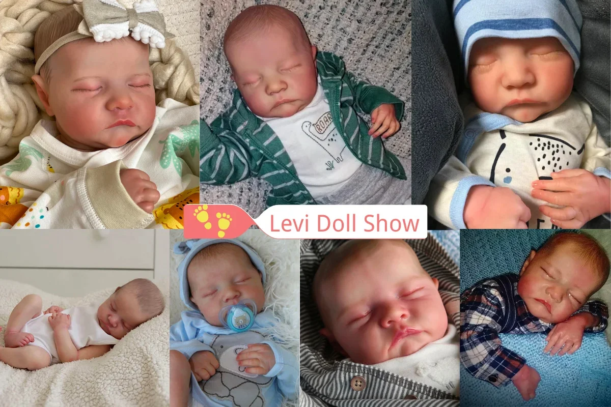 18inch Full body silicone vinyl Reborn Doll Levi Newborn Baby Size  doll 3D Skin High quality Gift