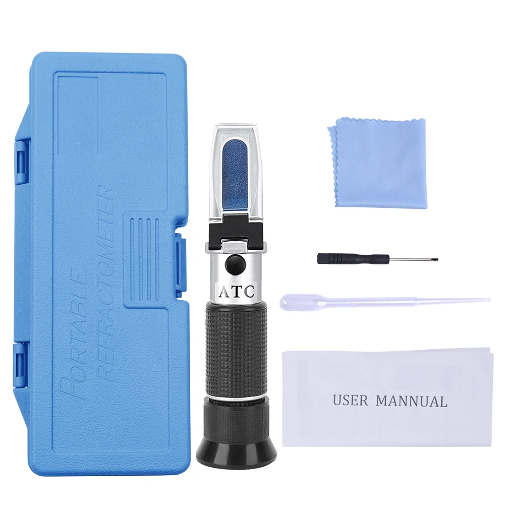 Yieryi 0~40% Brix 0~25% Alcohol Double Scale Wine Refractometer Handheld Sugar Concentration Meter ATC