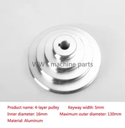 Bench Drill 54mm to 150mm Outer Dia 14 16 18 19 20 22 24 25 28mm Bore Aluminum A Type 5 Step Pagoda Pulley Wheel for V-Belt 1pc