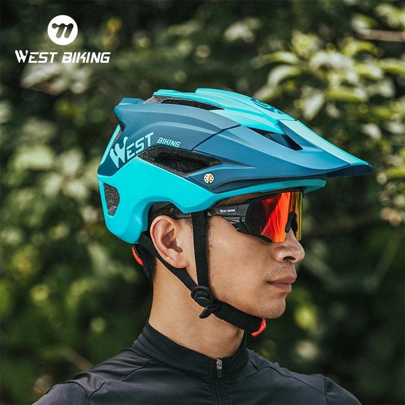 WEST BIKING Bicycle Helmet MTB Mountain Road Bike Safety Protective Cap Cycling Equipment Ultralight Men Women Sports Vents Hat