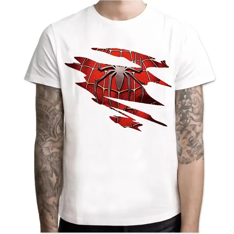 Kaos Superhero Kartun Spiderman 2025 Streetwear Atasan Kaos Pria Harajuku Fashion Kaos Grafis Unisex Kaos Y2k Atasan Pria