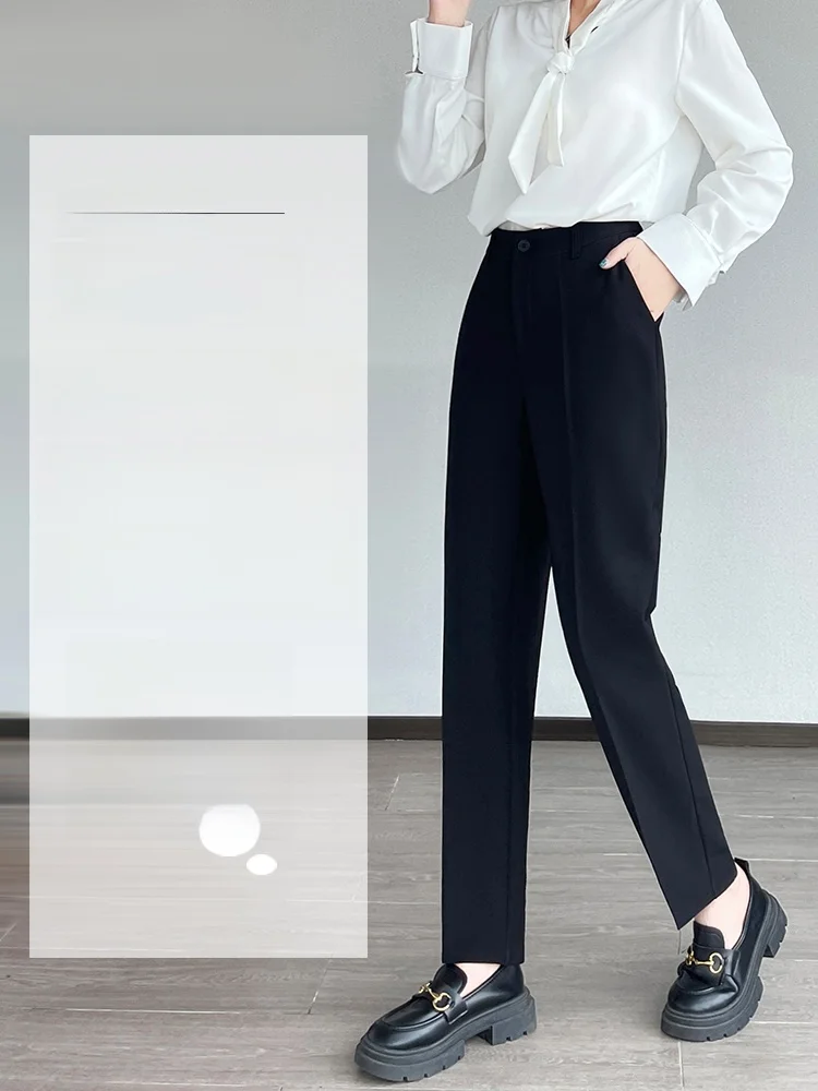 Bla Women's Suit Pants Autumn 2025 New Profional Drapey Small Size Large Nine Tube Straight Leg Pants Casual Harlan Pants