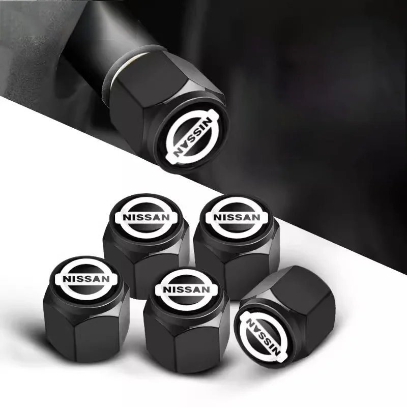 Bouchons de Valve de pneu de roue de voiture en métal, 5 pièces, couvercle de tige d'air, accessoires pour Nissan x-trail Qashqai Juke Note Sentra Patrol Navara Micra