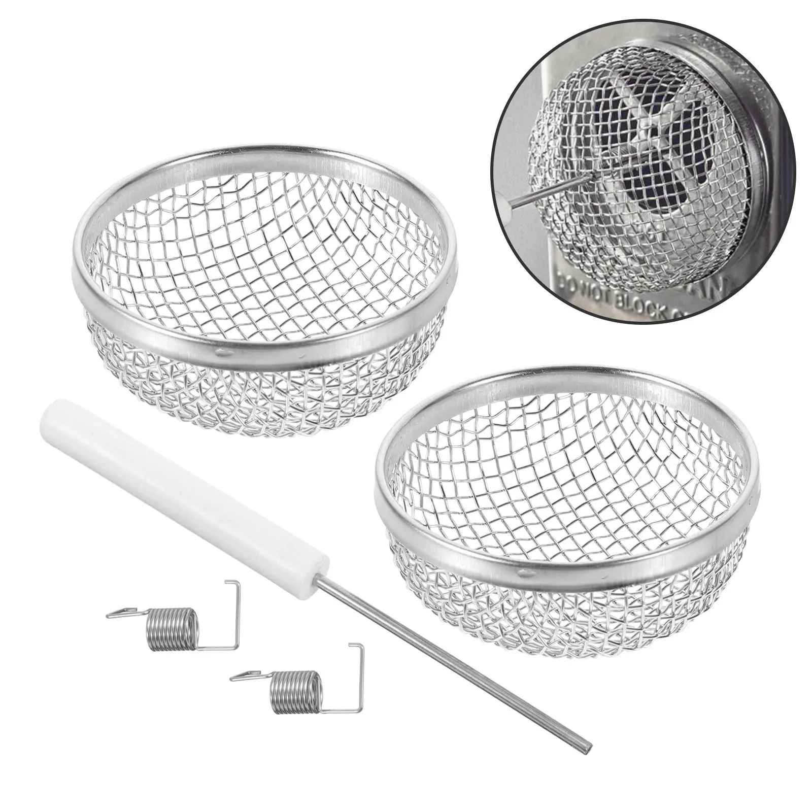 

2Pcs Rv Vent Cover Stainless Steel Construction Rv Water Heater Vent Screen Effective Insect Protection Camper Roof Ventilation