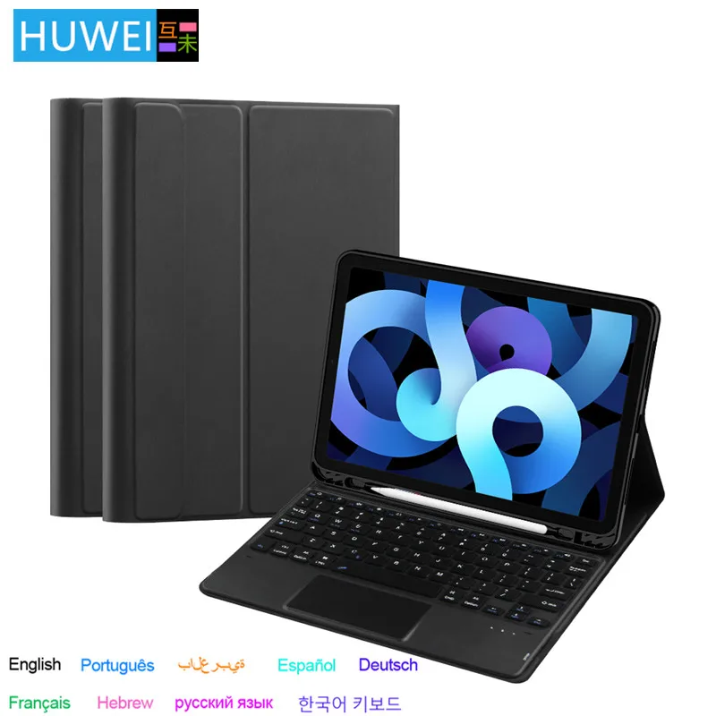 

Чехол HUWEI для iPad Air 4 5, клавиатура с гнездом для ручки iPad 10,2, 7, 8, 9, 10,9, 10,9, 5, 6, чехол для iPad Pro 11 12,9, чехол
