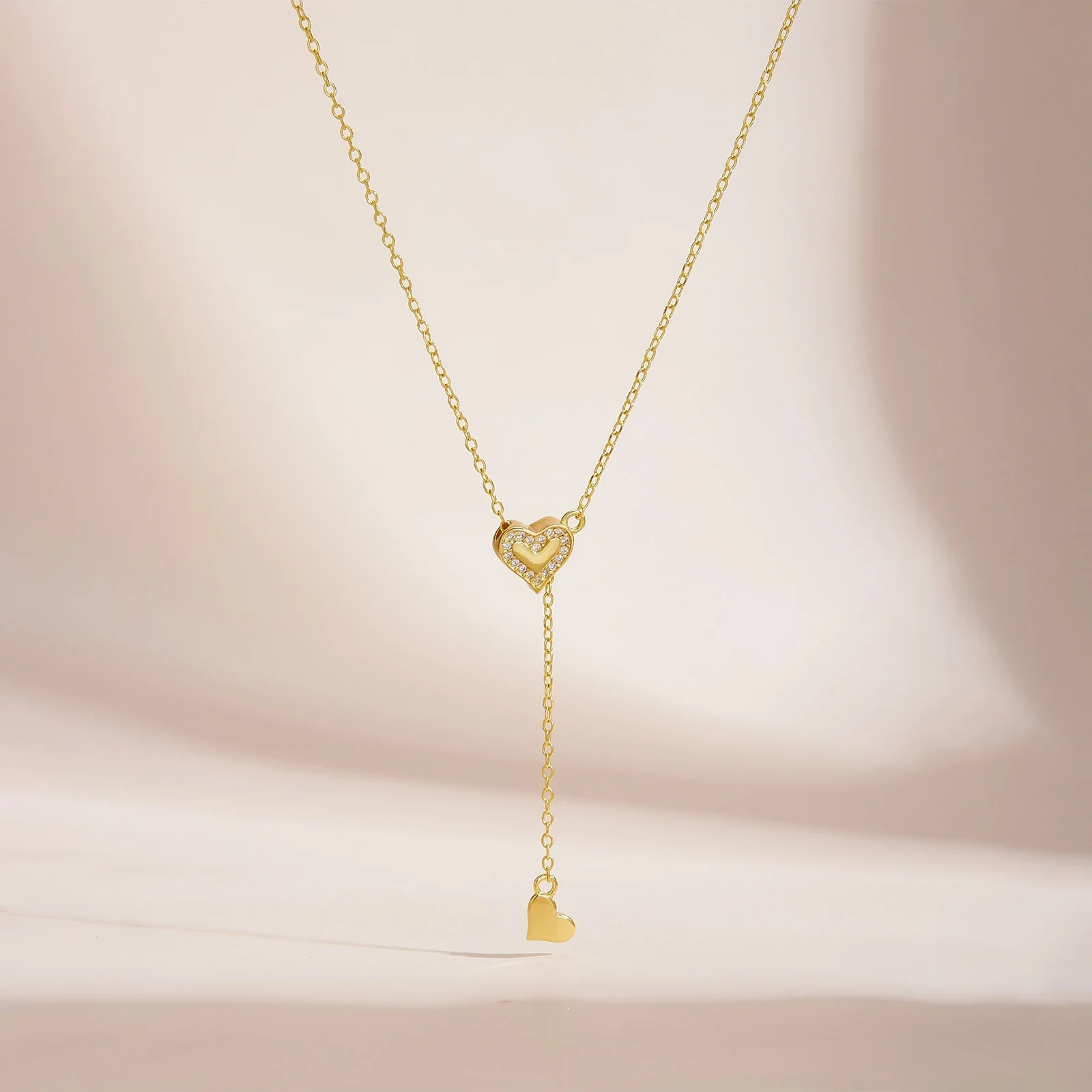 VEWANT 925 Sterling Silver Heart Zircon CZ Ajustable Flexible Pulling Necklace Transformer Rubber Stopper 2026 Women Jewelry