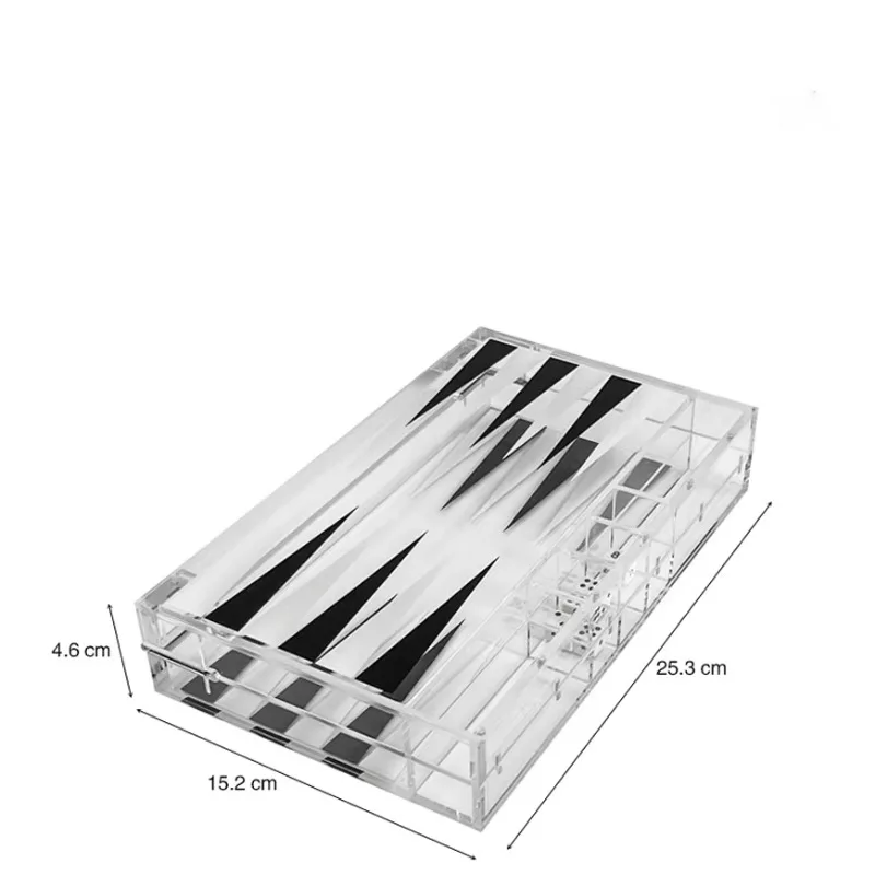 Custom Acrylic Backgammon Set Game Board with Playing Pieces Tabletop Family Party Leisure Game