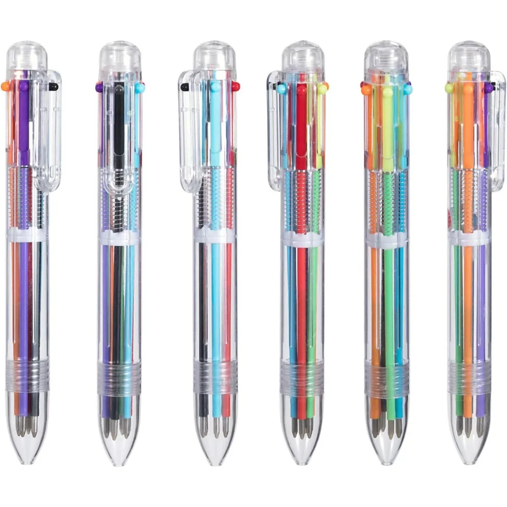 

22 Pack 0.5mm 6-in-1 Multicolor Ballpoint Pen,6-Color Retractable Ballpoint Pens for Office School Supplies Students Chil