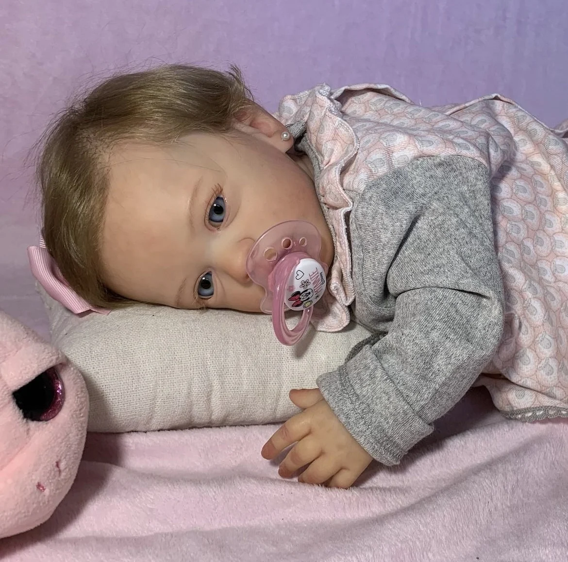 18-19 Zoll Vinyl wieder geborene Puppe Kit Aleyna lebensechte frische Farbe unvollendete unbemalte leere Puppe Kit mit Stoff Körper und Augen