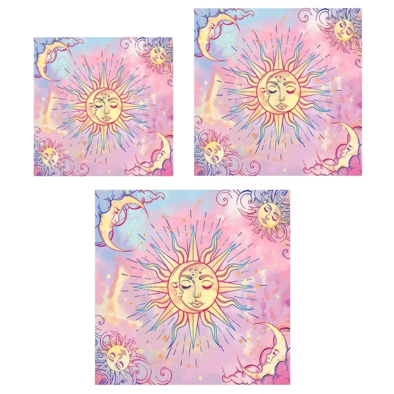 Colorful Tarot Table Cover Sacred Cloth Tarot Tablecloth Moon Tablecloth for Spiritual Practice Wedding Party Decors 69HD