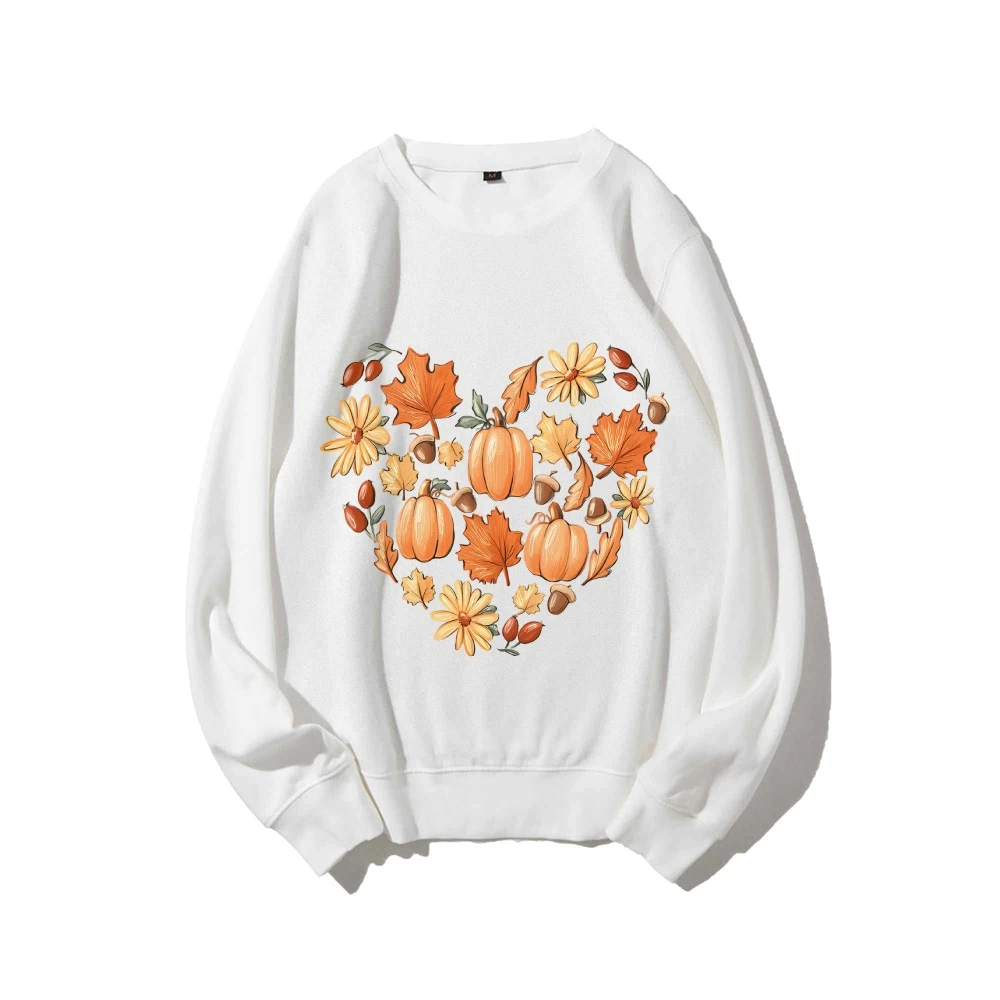 

Fall Heart Sweatshirt Pumpkin Heart Sweater Halloween Hoodie Thanksgiving Jumper Fall Doodles Shirt Women's Halloween Costumes