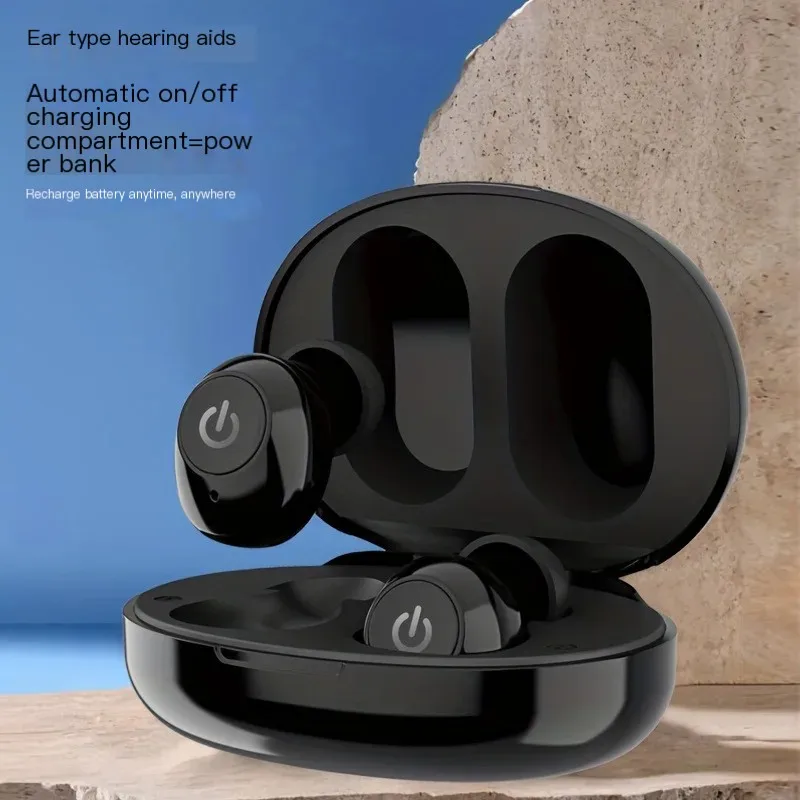 

New Wireless Invisible Assisted Listening Sound Amplifier In-ear Noise Reduction Magnetic Charging Case Hearing Aid For Elderly