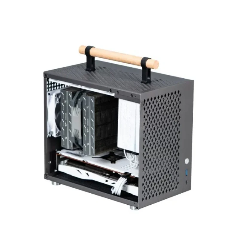 All Aluminum Mini Compact Portable A4 Host SFX Desktop Computer Plug-in ITX Small Chassis