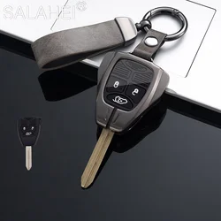 Zinc Alloy Leather Car Key Case For Jeep Wrangler Compass Patriot Liberty Chrysler 300 PT Dodge JCUV Caliber Nitro Accessories