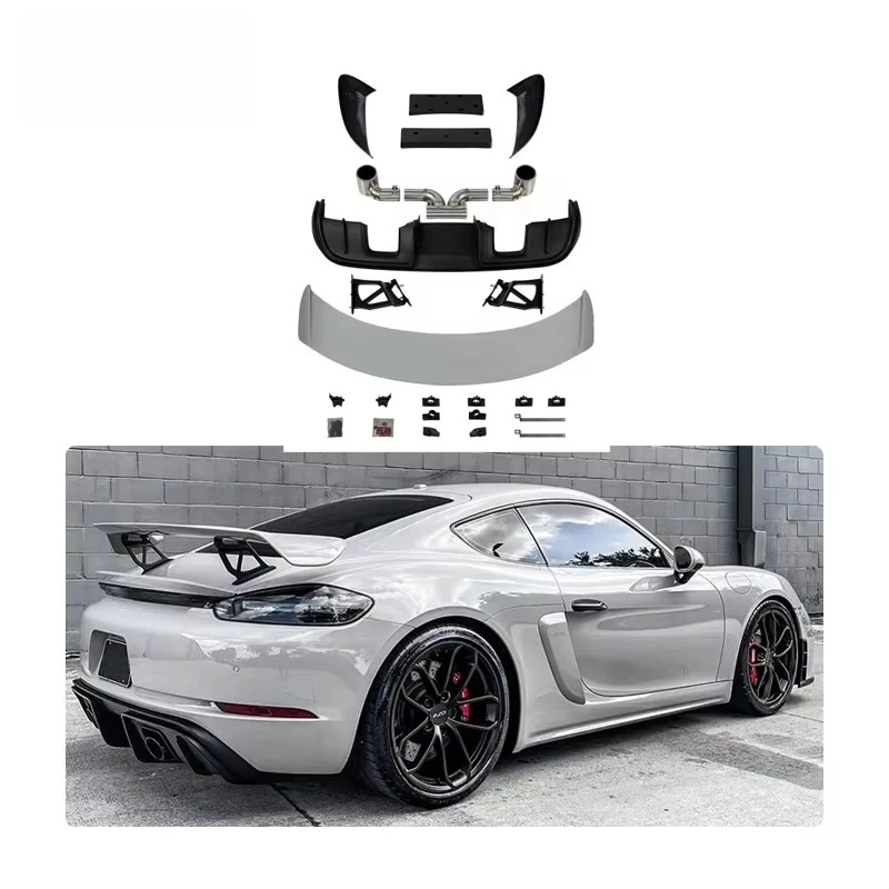 

Car Front Lip Carbon Fiber Rear Diffuser 2016-2023 982 Bumper Upgrade to GT4RS Body Kits for PorscheS 718 Cayman Boxster
