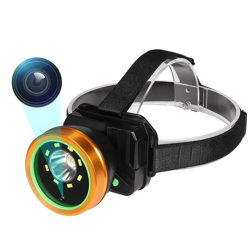 

1080P Outdoor Sports Camera with Headlamp USB Charging Waterproof Head-Mounted Sports Video Camera 1080P for Field Work Record