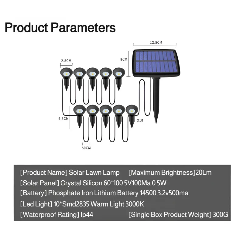 Solar Garden Lights Outdoor 1-10PCS Easy Install Warm Light Solar Powered Waterproof Decorative for Lawn Yard Pathway Lighting