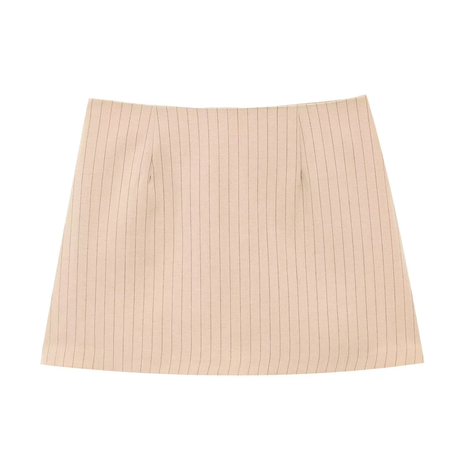 JNLEAOG 봄 신상 여성 패션 슬림 스트라이프 미디 스커트 팬츠 유럽 스타일 중간 허리 투피스 세트 성인용