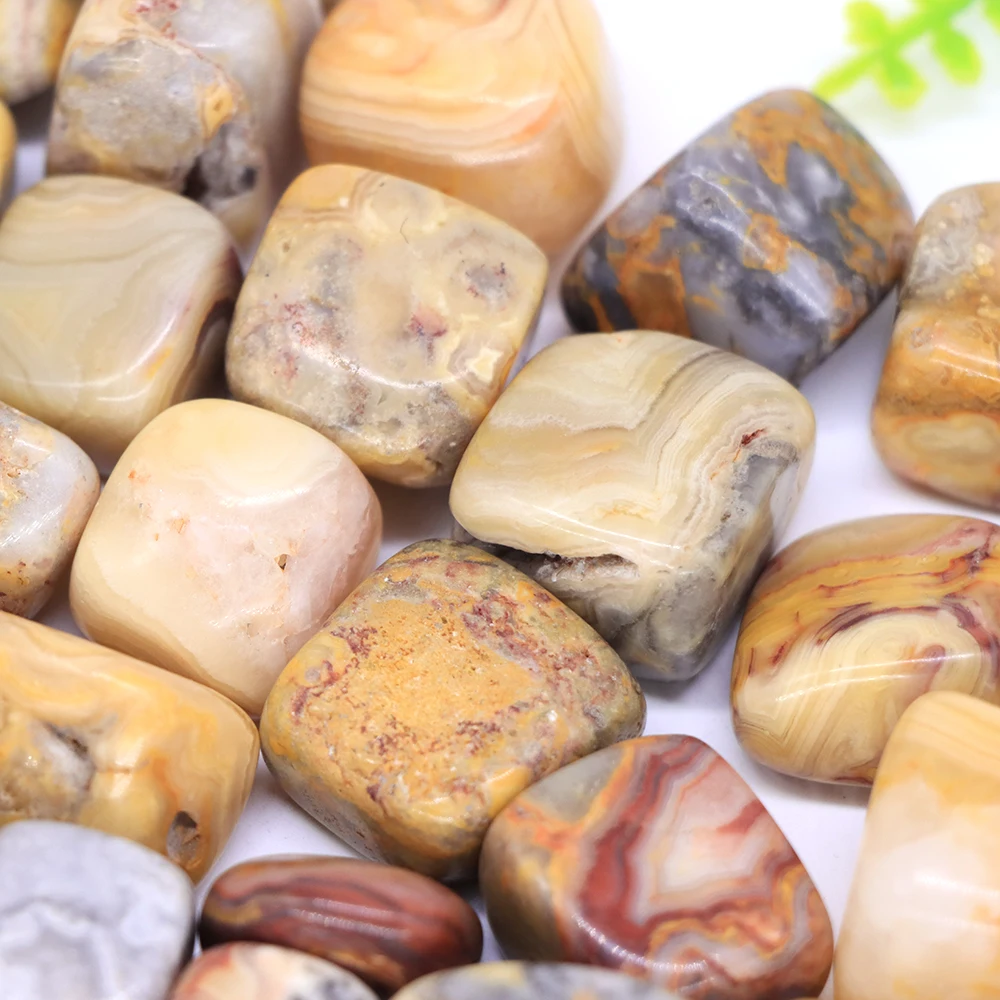 Natural Crazy Agate Square Irregular Tumbled Stone Reiki Healing Crystal Quartz Aquarium Mineral Gemstone, Home Decor, Wholesale