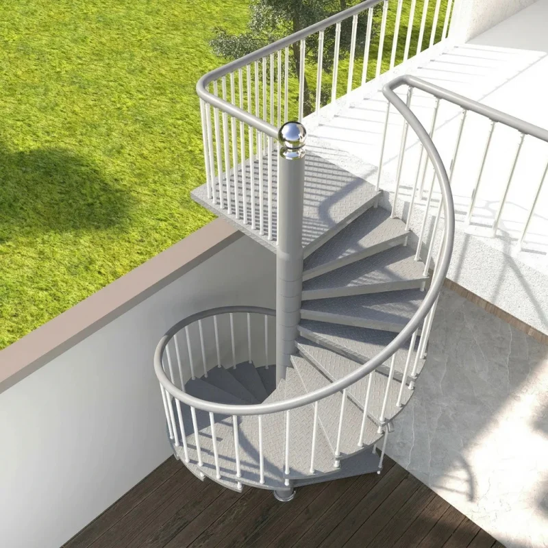 custom.Easy Installation Outdoor Powder Coated Black Deck Staircase Round Stairs Railing