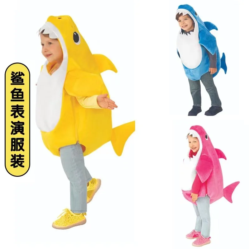 Shark Cosplay Costume para meninos e meninas, tubarão dedo bonito para o bebê, Performance Show