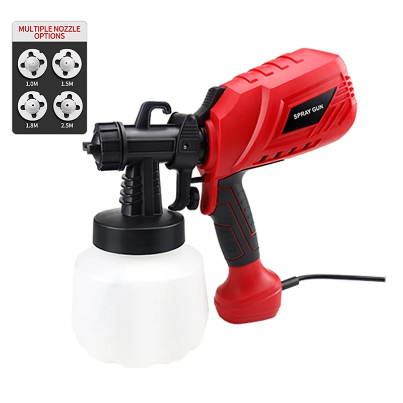 Paint Sprayer, 650W Hvlp Spray Gun, Electric Paint Gun with 4 Nozzles, 1200ml Container for Home and Outdoors, Painting Projects