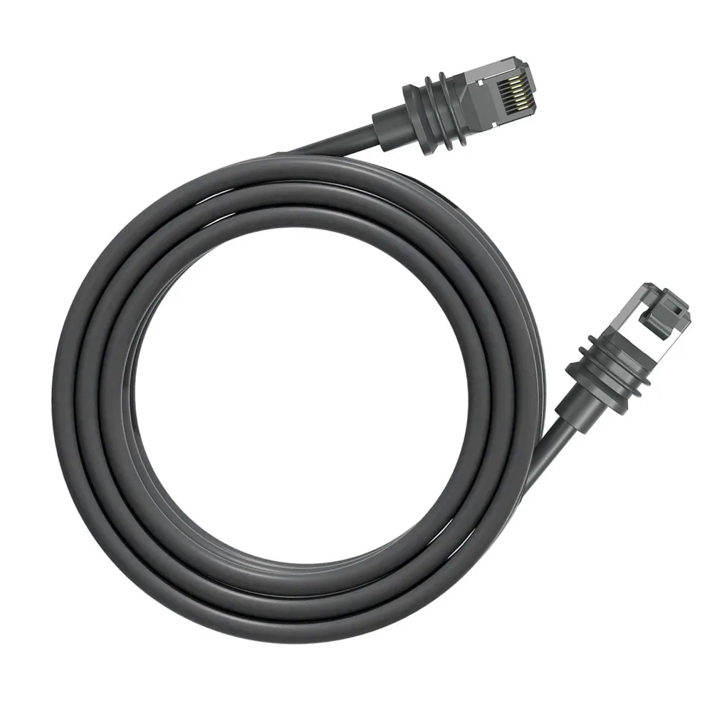 Durable 6.5FT 2M Replacement Cable 1200Mbps Rectangular Connector Extension Cord IP68 Waterproof Ethernet Cable Outdoor Use