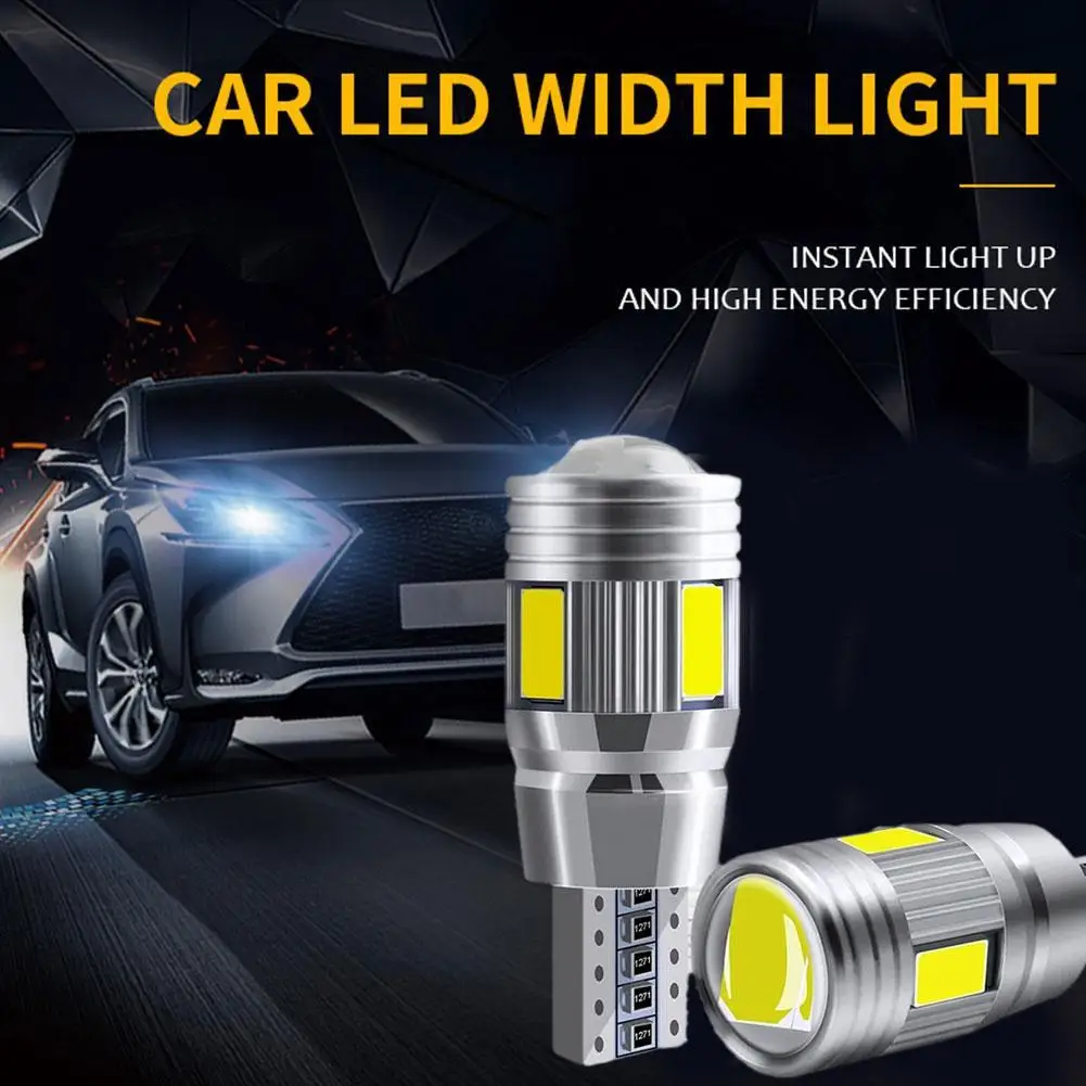 2pcs T10/W5W/194 6000K LED Bulbs Car Reading Light Interior Dome Light License Plate Lamp Automotive Accessories