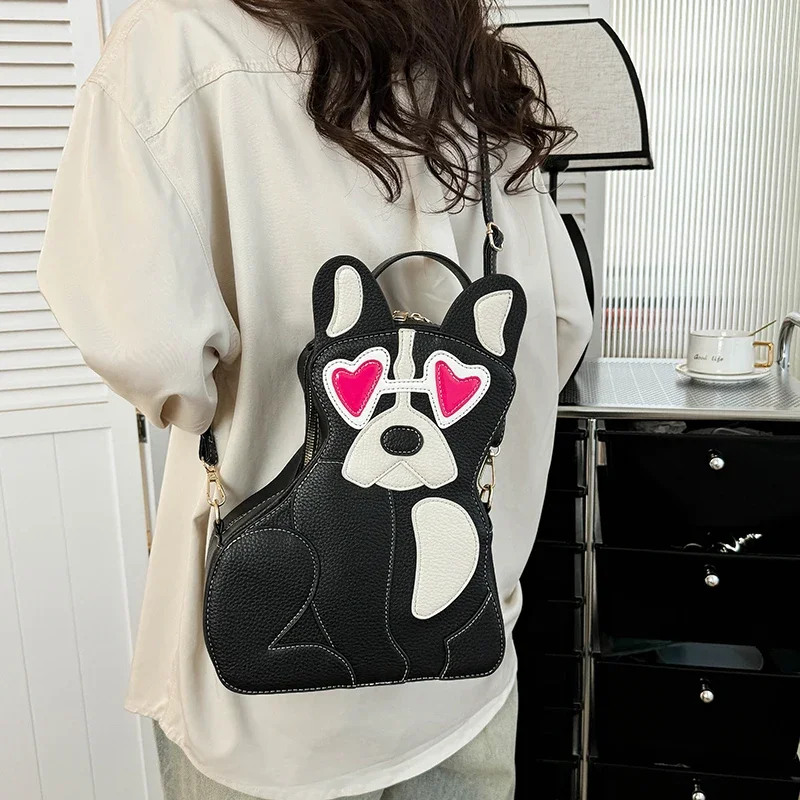 Dog Fun Bag For Lady Girls 2024 Spring Versatile Crossbody Bag High Quality Pu Leather Bag Handbag Femme Casual Cartoo Backpack