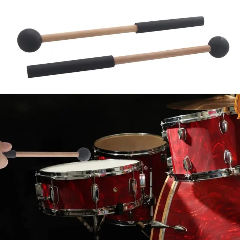 H0XE 2pcs Ethereal Drumstick Small Musical Drumsticks Chime Round Head Hammer Wooden Drum Mallet Stick Performances Accessory