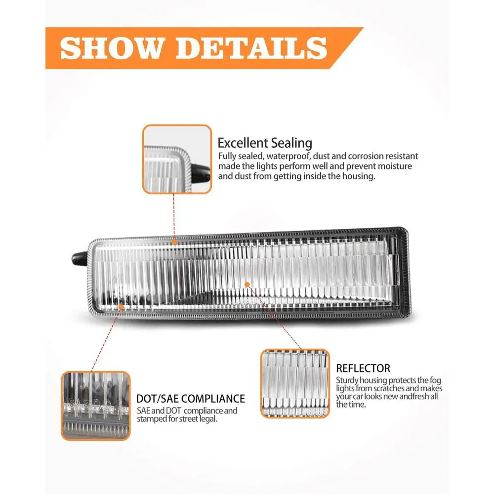 مجموعة مصابيح الضباب ذات العدسات الشفافة OEM لـ 2003-2007 Scion XB، تتضمن لمبات 9006 12 فولت 51 وات #4