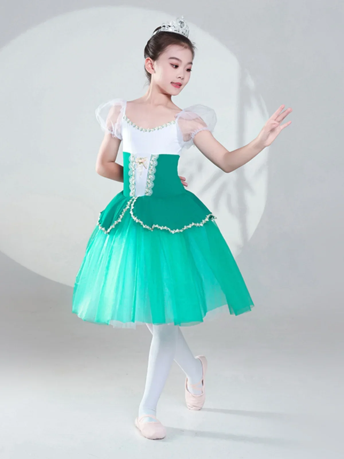 Children\'s Ballet Performance Dress Swan Lake TUTU Skirt Bubble Sleeve Girl Princess Skirt Fluffy Skirt Leotardos Ballet Nina