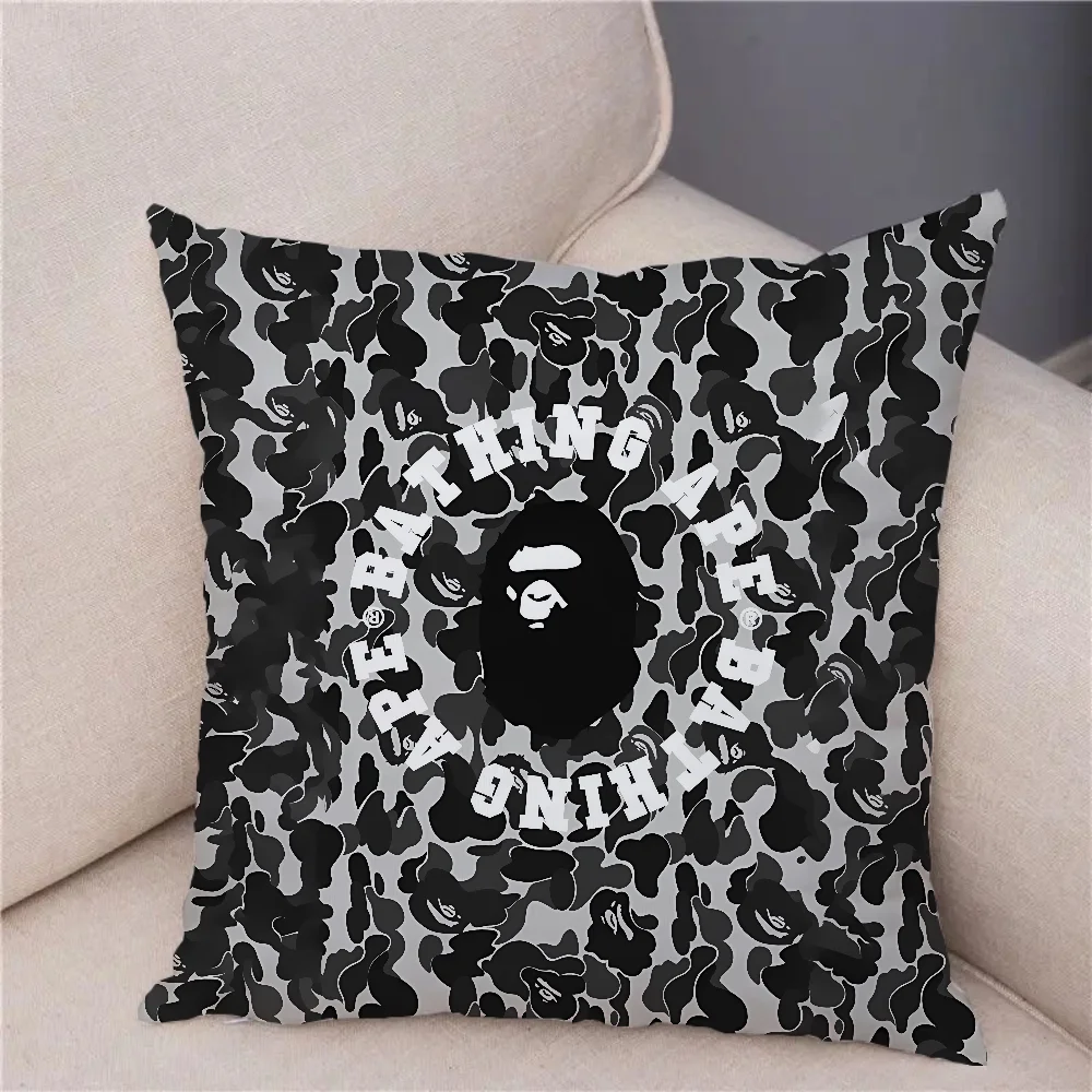 BAPE Car Sofa Cushions Covers Decorative Cushion Cover 45x45cm Couch Pillows for Bedroom Short Plush Halloween Decoration Pillow